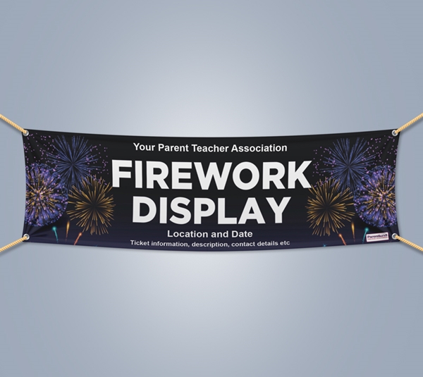 Show details for Fireworks Landscape Outdoor PVC Banner - 1m x 3m